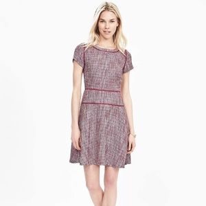 Banana Republic Pink Tweed Fit and Flare Dress